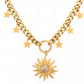 SUN GOLD-PLATED STAINLESS STEEL NECKLACE