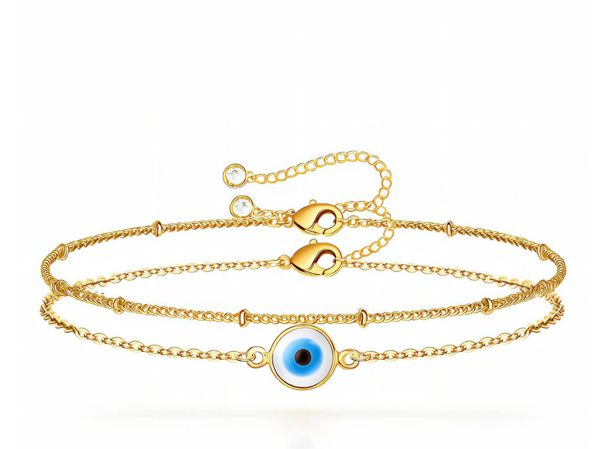 EVIL EYE GOLD-PLATED STAINLESS STEEL BRACELET