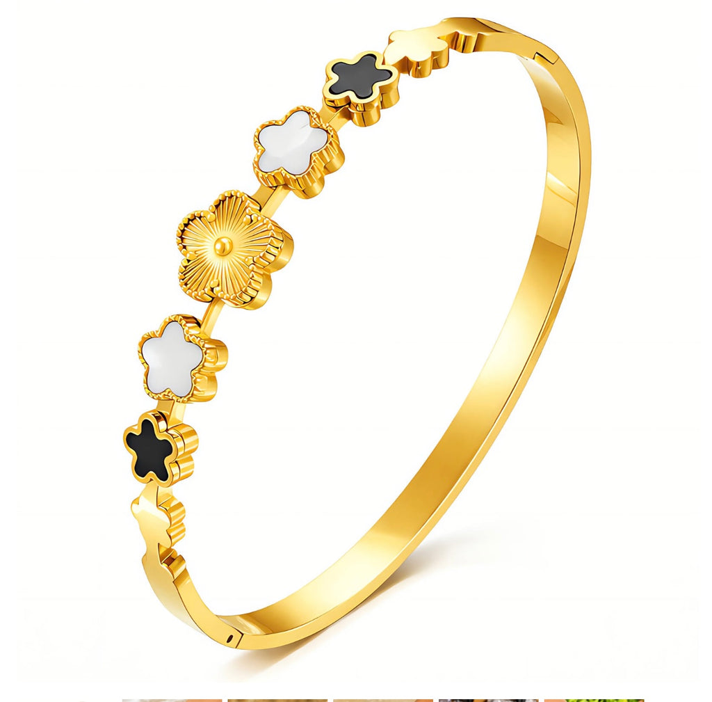 FLOWER MEADOW GOLD-PLATED STAINLESS STEEL BRACELET