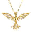 BIRD 18k GOLD-PLATED BRASS NECKLACE - CRYSTALLIC