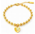HEART GOLD-PLATED STAINLESS STEEL BRACELET