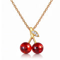 CHERRY 18k GOLD-PLATED BRASS NECKLACE - CRYSTALLIC