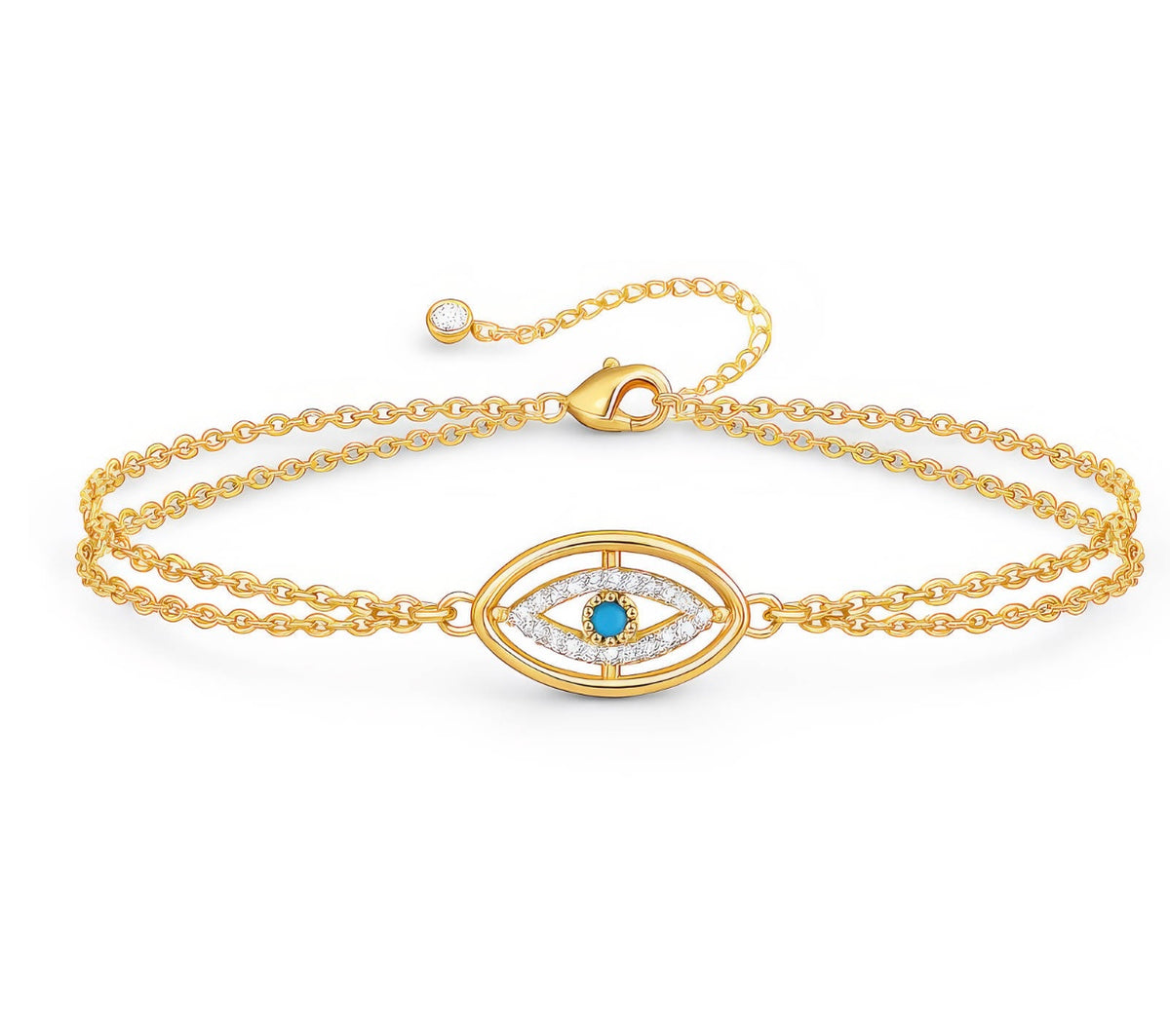 EVIL EYE GOLD-PLATED STEEL BRACELET