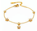 FLOWERS GOLD-PLATED STEEL BRACELET