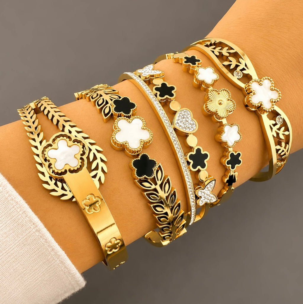 FLOWER MEADOW GOLD-PLATED STAINLESS STEEL BRACELET