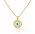 EVIL EYE 18k GOLD-PLATED BRASS NECKLACE - CRYSTALLIC