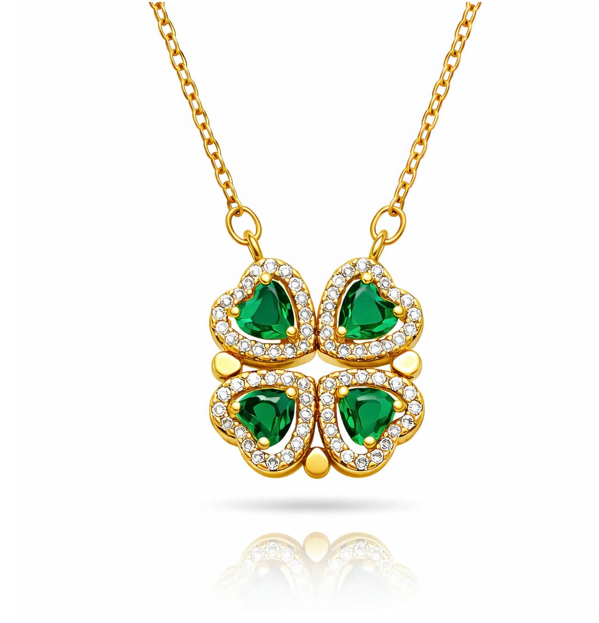 FLOWER GOLD-PLATED BRASS NECKLACE - CRYSTALLIC