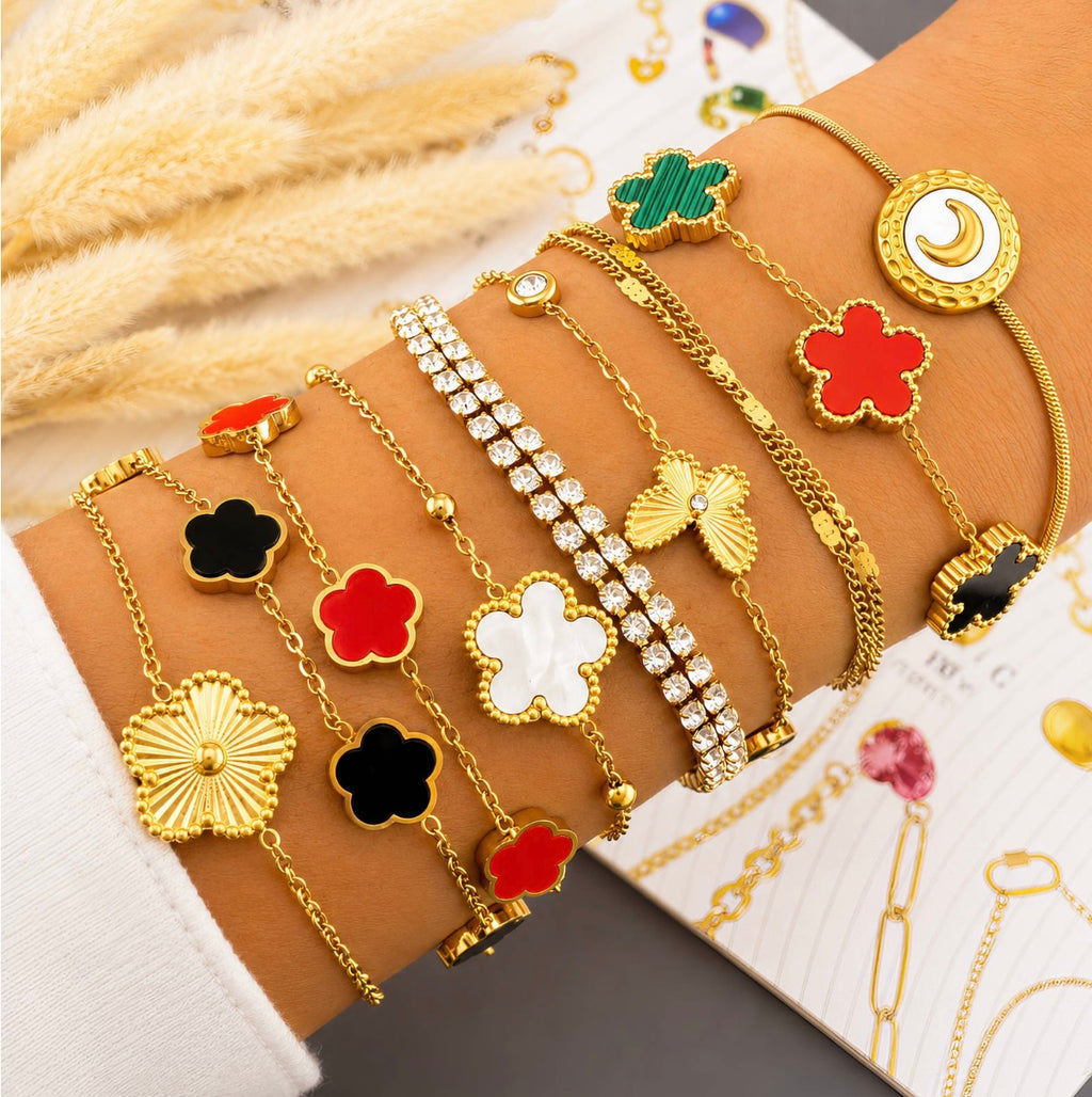 FLOWER MEADOW GOLD-PLATED STEEL BRACELET